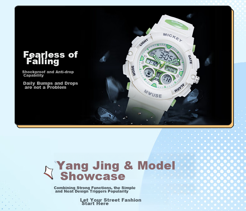 Disney Mickey Mouse Collaboration Exam-Specific Waterproof Sports Watch for Middle And High School Students, Children's Electronic Watch Only for Time Measurement 11