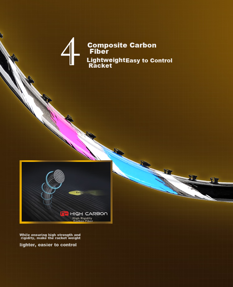 EVERVON Badminton Racket, Single Racket, Carbon Fiber Mid-Shaft, Durable, for Adults And Children, Students, Competition And Training, EYTL-610, Orange with Fruit Particles 6