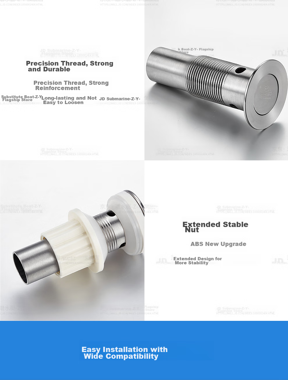 Submarine SQ-11 Drain, Basin Drain Pipe Set with Overflow Hole, Drain Kit 14