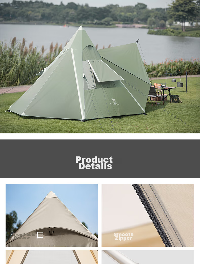 CAMEL Outdoor Refined Camping Tent, Portable Folding Indian Pyramid Automatic Tent, 1J32261162 12