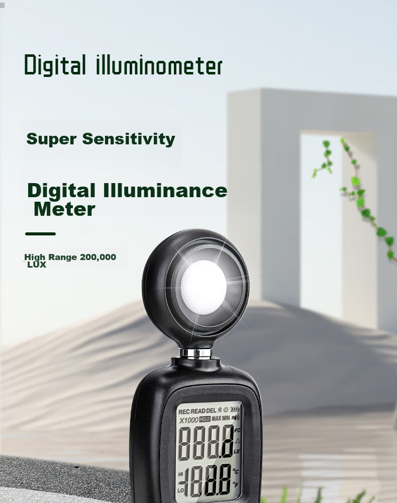 Deli Integrated Illuminance Meter, Home Light Meter, High-Precision Lumen Tester, Brightness Meter, Illuminance Tester 1