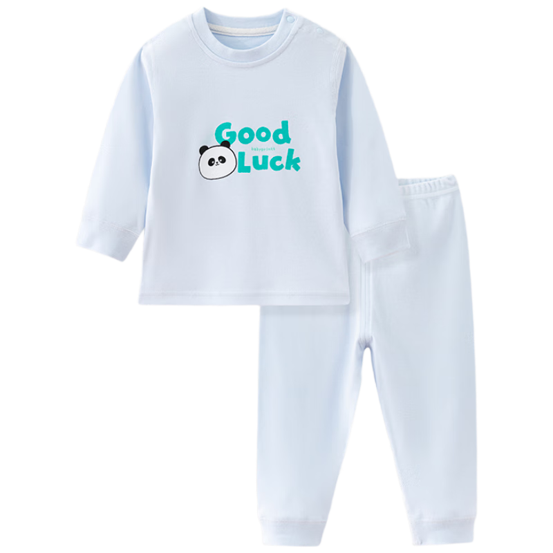Babyprints Children's Autumn Long Johns Set Unisex Baby Cotton Homewear Top and Pants Panda 100