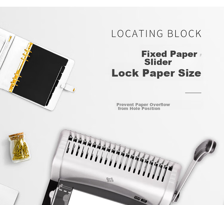 Deli Low-Force Ring/Buckle Binding Machine, 21-Hole Document File Tender Punched Machine/puncher, 3870N [Please Check for Free Gifts after Placing Order] 14