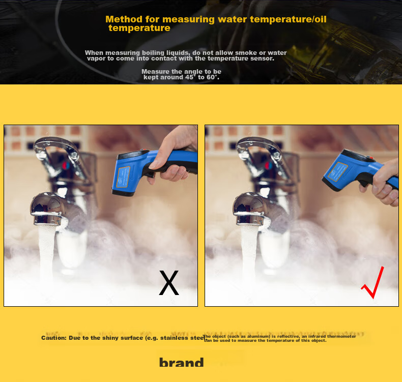 BENETECH Infrared Thermometer, Industrial Temperature Gun, Oil Temperature Measuring Instrument, Handheld Commercial Kitchen Thermometer GM321 8