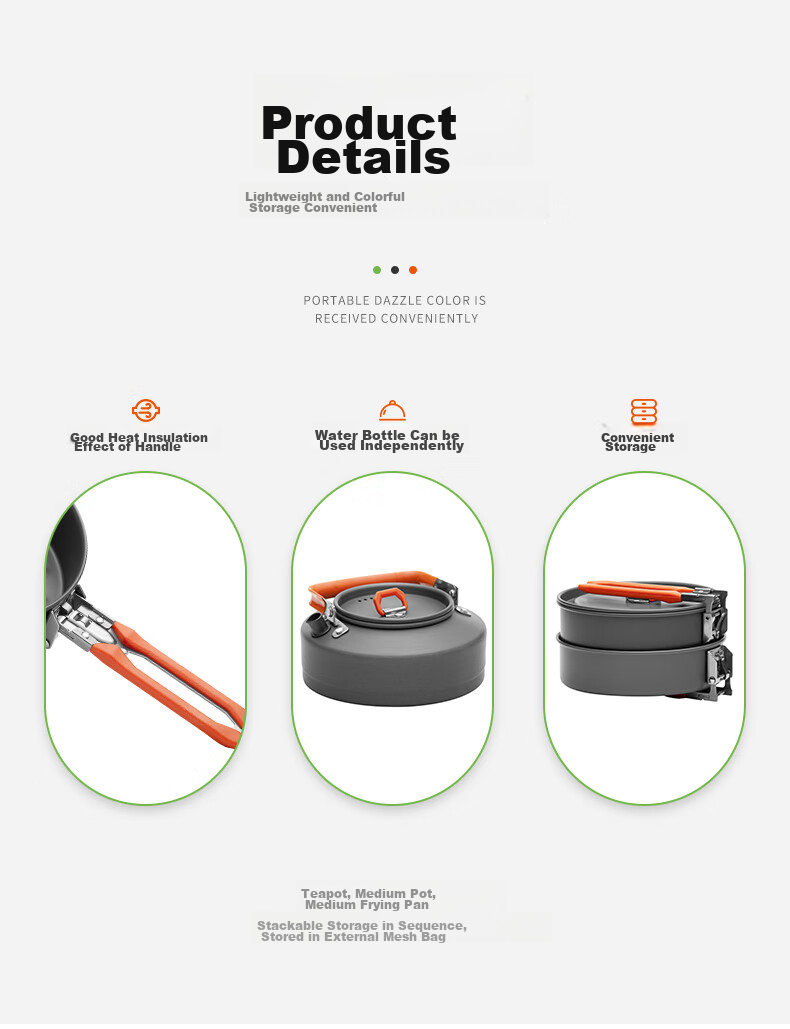 FIRE-MAPLE Camping Cookware Set, Suitable for 2-3 People, Outdoor Camping Equipment, Cooking Utensils, Kettle for Outdoor Use 2