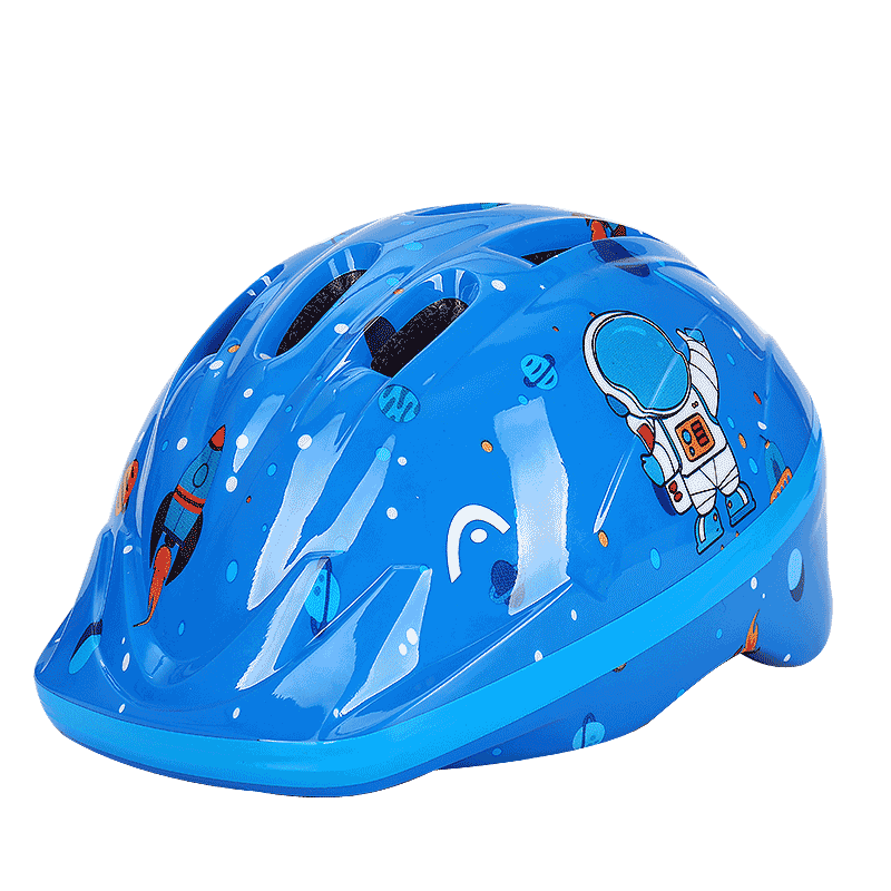 HEAD Adjustable Children's Helmet for Balance Bike, Roller Skating, Bicycle Riding, Skateboarding, Anti-Fall Cartoon Safety Helmet, Space Blue M/L