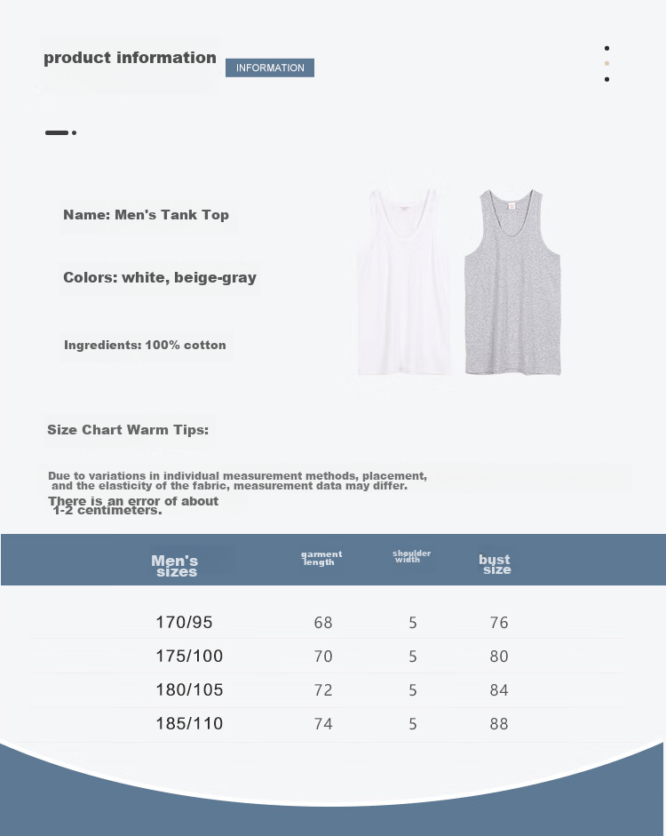 Hodohome Men's Pure Cotton Sleeveless Tank Top, All-Season Undershirt, Basic Undershirt for Men, White, 3XL, 185/110 9