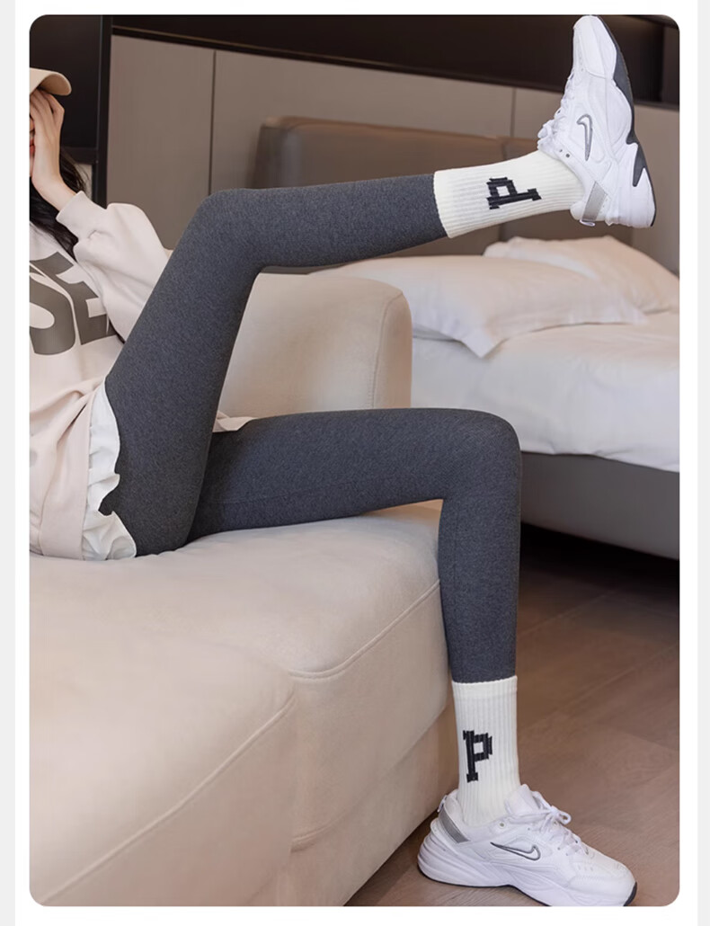 LangSha Cotton Pants for Women, Autumn And Winter Fleece-Lined Thickened Outer Leggings, Slimming Ribbed Extra Thick Cashmere, Northeast Warm Pants 7