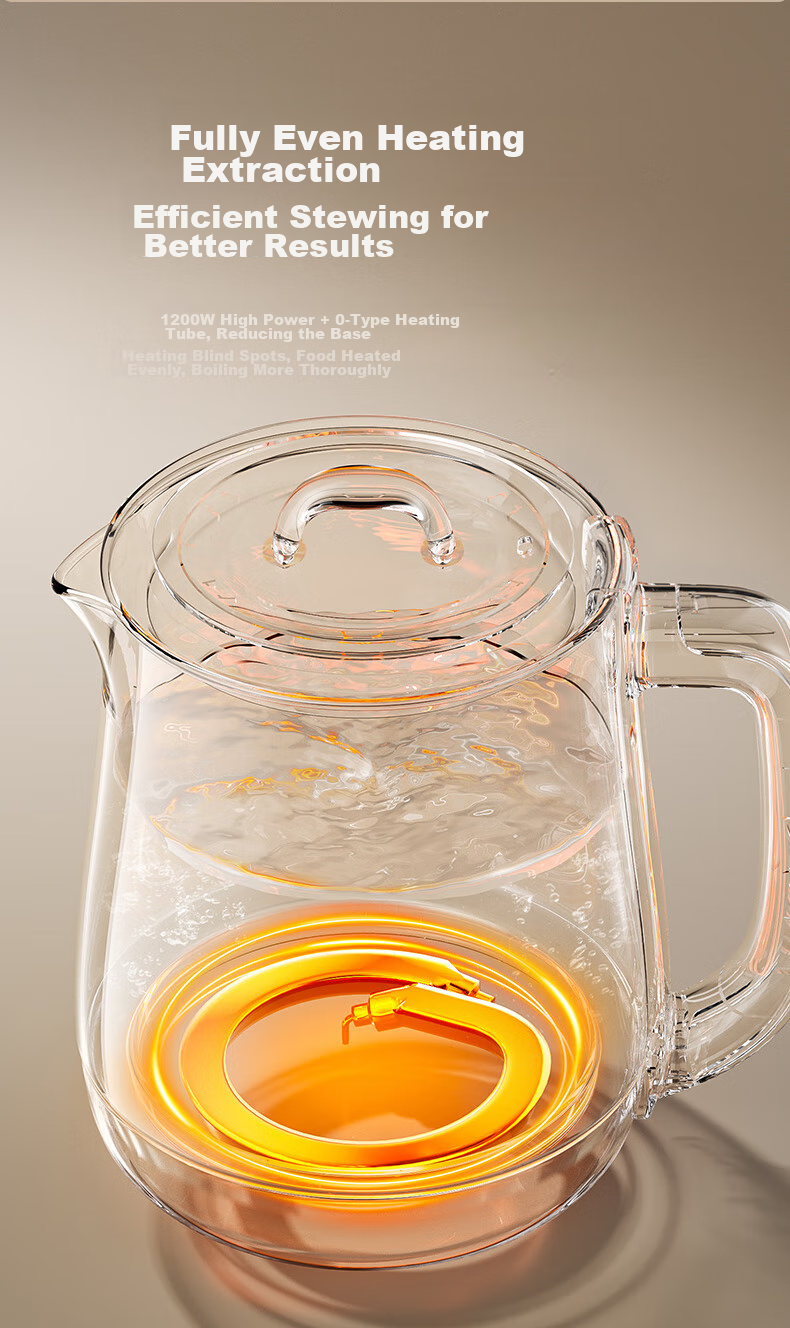 Joyoung 0 Glue Anti-Overflow Infusion Pot, Small Bubble Home Constant Temperature Kettle, Office 2L Large Capacity Glass Tea Maker, 20WY3J 11