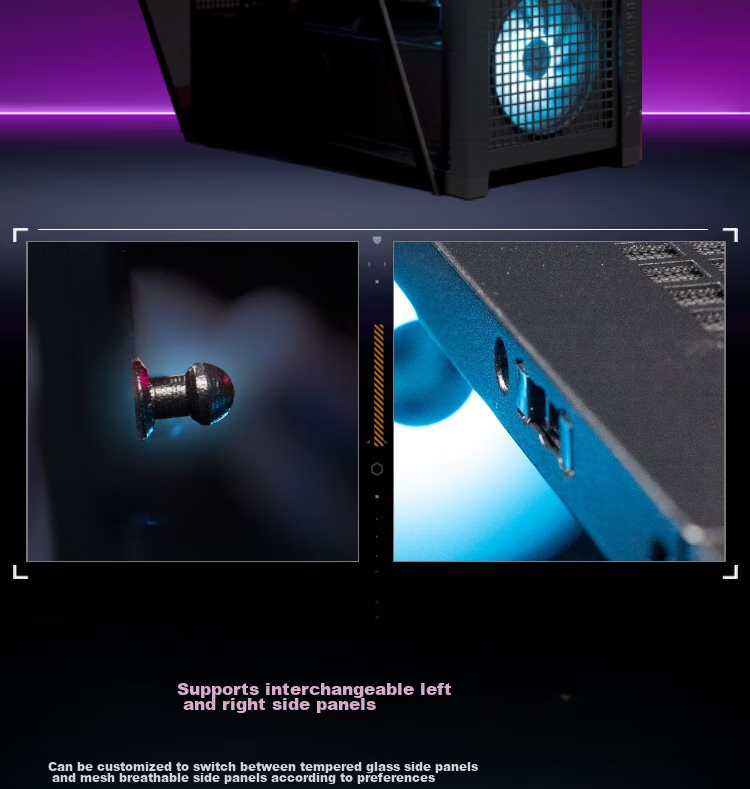 ASUS TUF GAMING GT302 Chassis, Black, Rear BTF 2.0/14cm Thickened ARGB Fan, Dust Filter Included, Strong Heat Dissipation, Interchangeable Side Panels 12