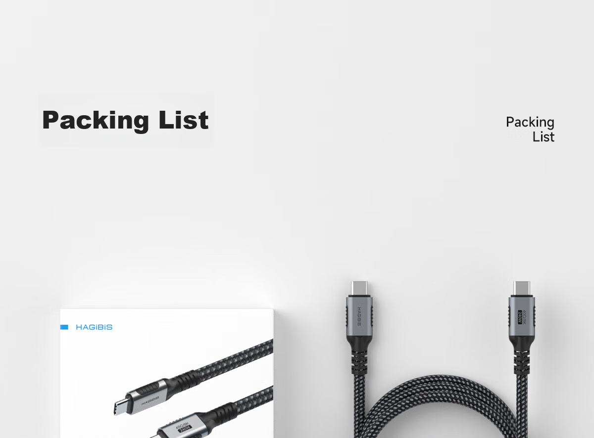 Hagibis USB4 Data Cable, Fully Compatible with Thunderbolt 4 Video Cable, Dual-Head Type-C Fast Charging PD240W Charging Cable, 40Gbps, Suitable for IPhone 17, Mobile Phones And Laptops 31