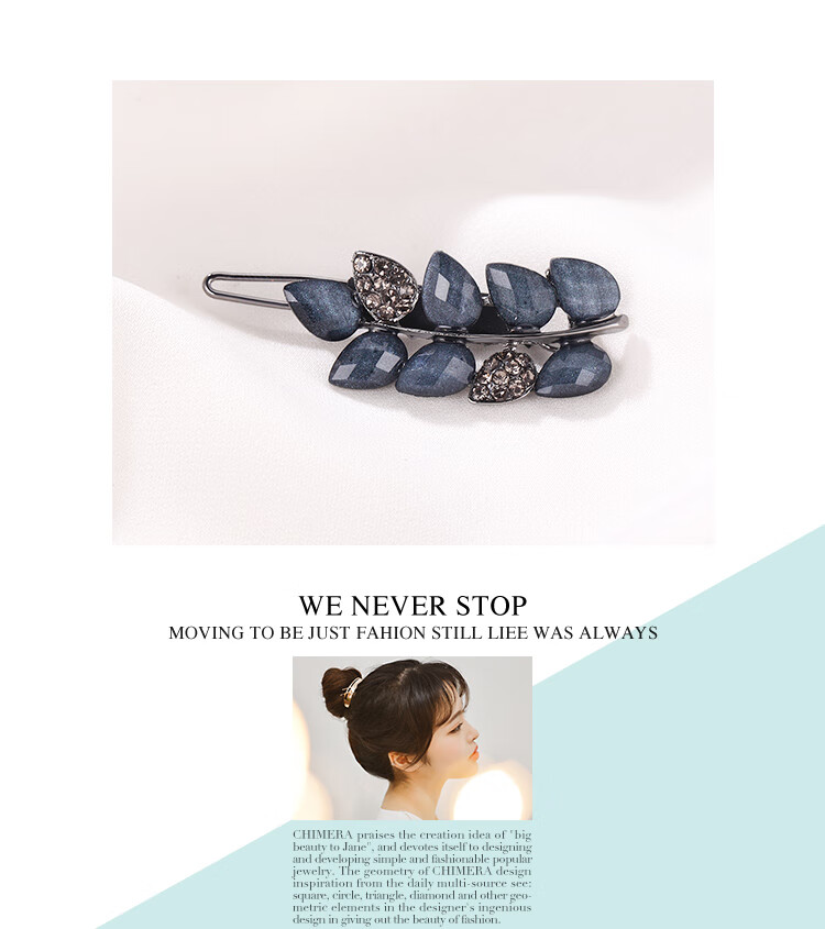 CHIMERA Leaf-Shaped Hair Clip, Duck-Bill Clip, Korean-Style Barrette, Bangs Clip, Hair Accessory, Women's Birthday Gift 19