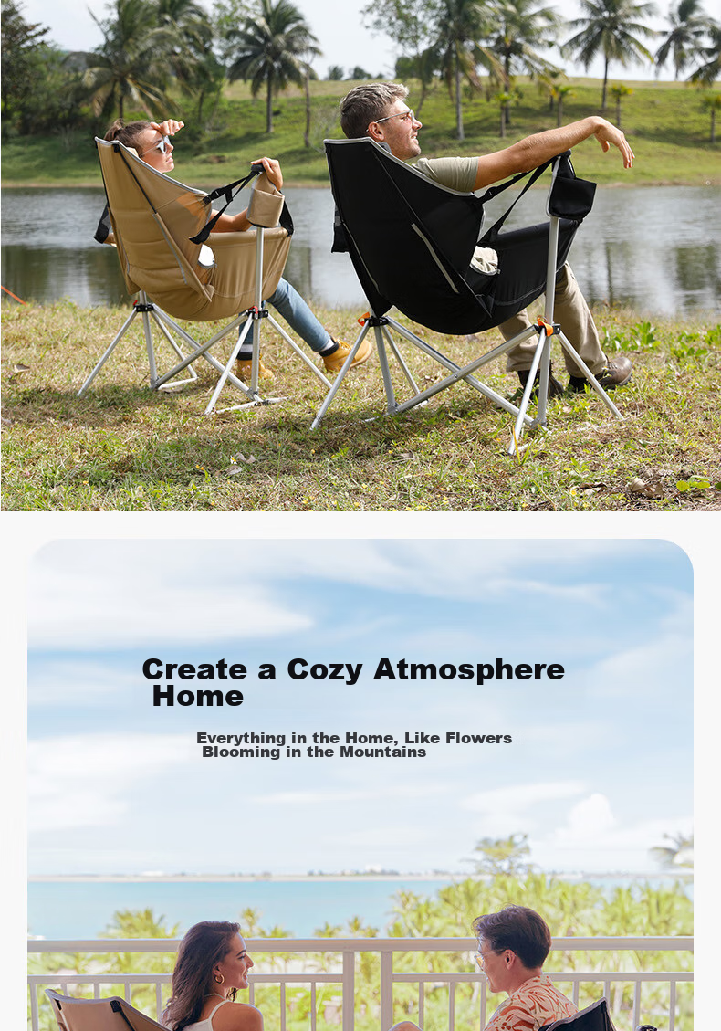 KingCamp Folding Chair, Outdoor Chair, Rocking Chair, Indoor Chair, Cradle Chair, Hanging Chair, Swing Chair, Aluminum Alloy Chair, KC2227, Khaki Color 17