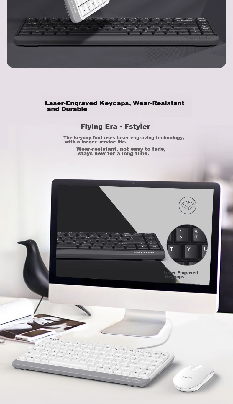 A4TECH FK11, 86-Key Wired Keyboard, Membrane Keyboard for Laptop And Office Use, Portable Small Keyboard, Compact Size, Fei Shidai, Su Kong Hai Color, Wired 7