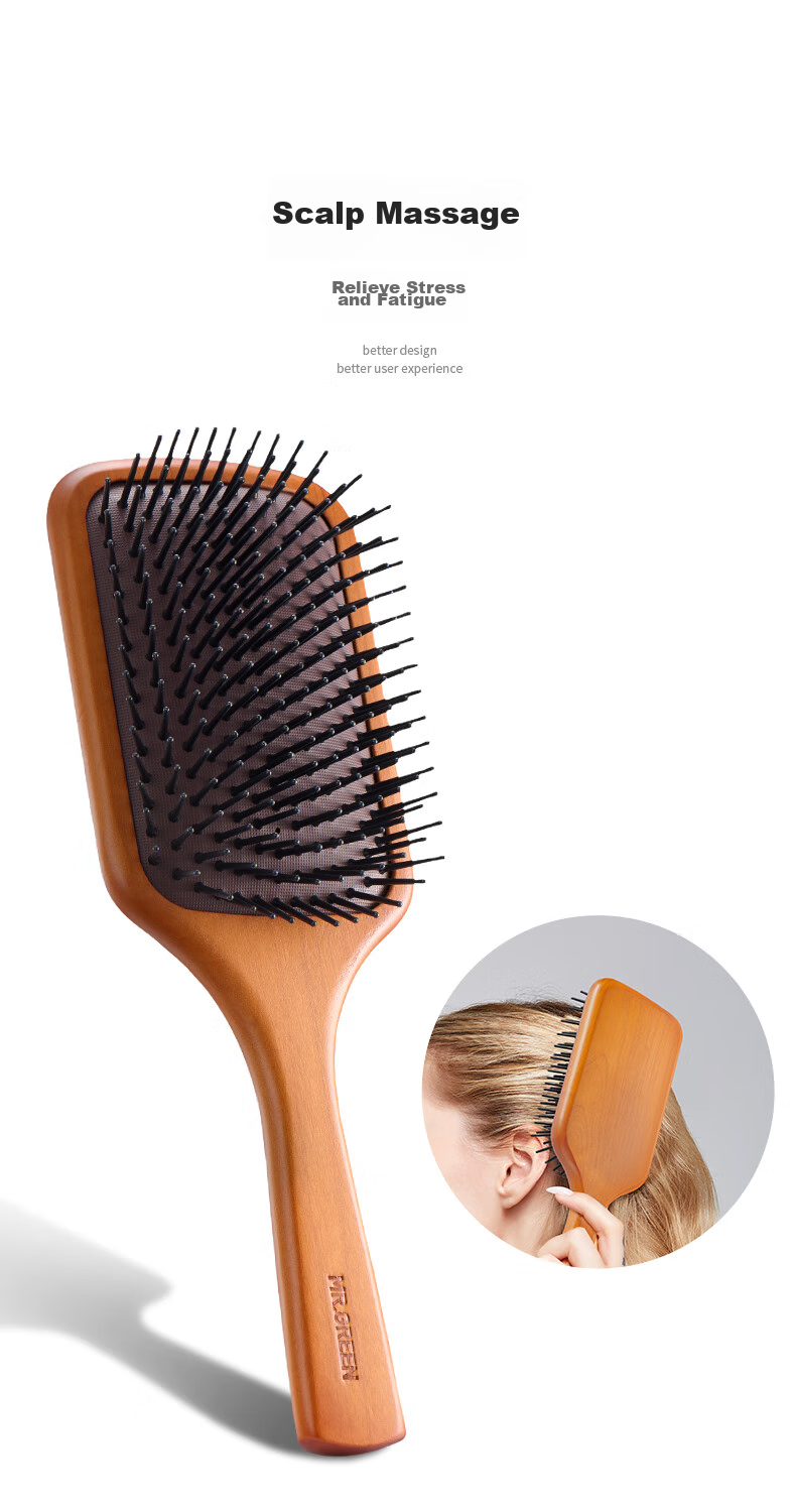 MR.GREEN German Air Cushion Massage Comb for Women, Pneumatic Wooden Comb for Men, Volumizing Tool, Gift Box, High-Quality Practical Birthday Companion Gift Mr-7502 2