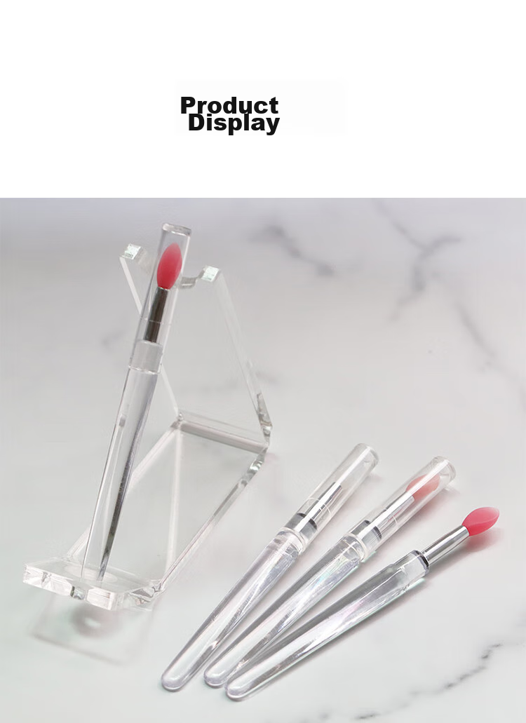 Meifuyu Silicone Lip Brush, 3 Pieces with Lid, Portable Lip Mask Brush, Lipstick Scoop, Application Stick, Lipstick Brush, Makeup Brush MF8314 15