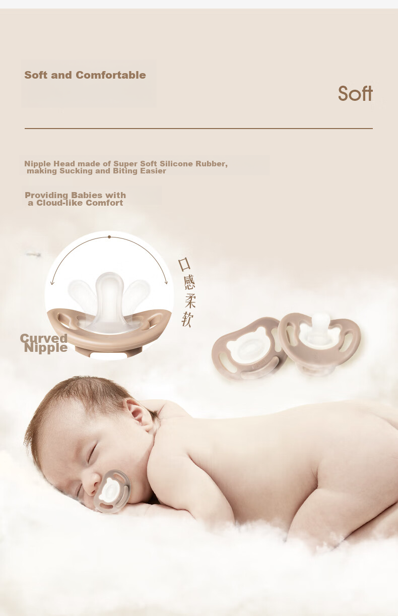 Pigeon Pacifier, Silicone Rubber Nipple, Size L, 6-18 Months (Simple Style), with Storage Box N1017 5