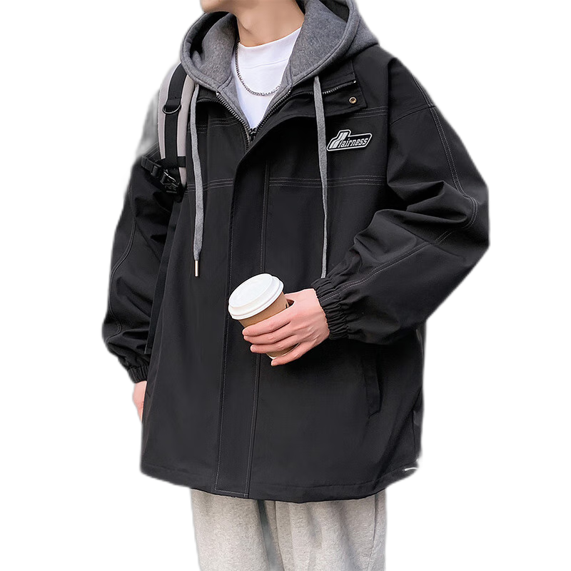 Foss Phil Corduroy Jacket for Men, Autumn And Winter American Casual Retro Loose Versatile Workwear Coat, 2516 Beige 3XL