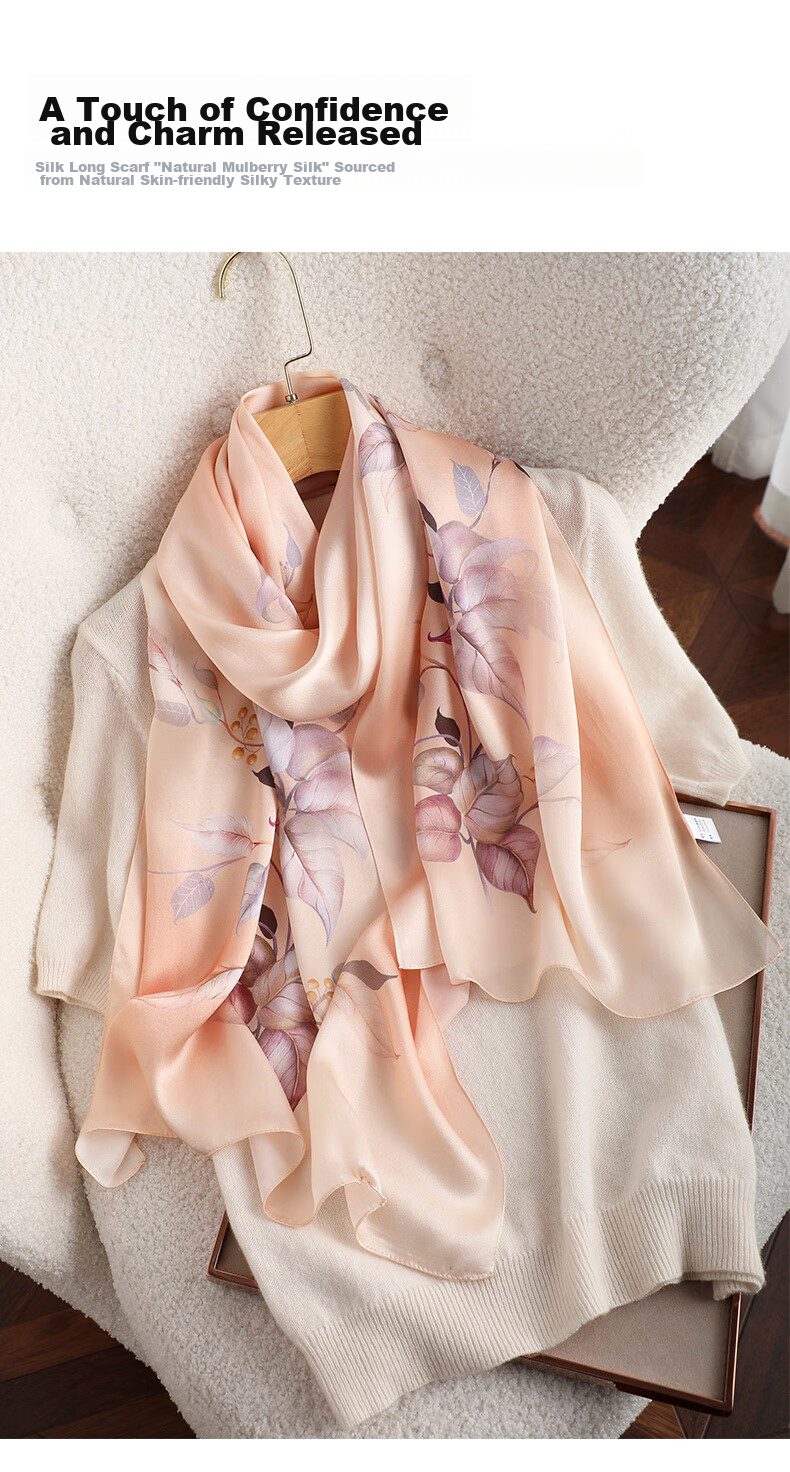 Hangsifu Silk Scarf Shawl Wrap, Autumn And Winter Neck Protection Cloak, Mother's Birthday Gift Box 1