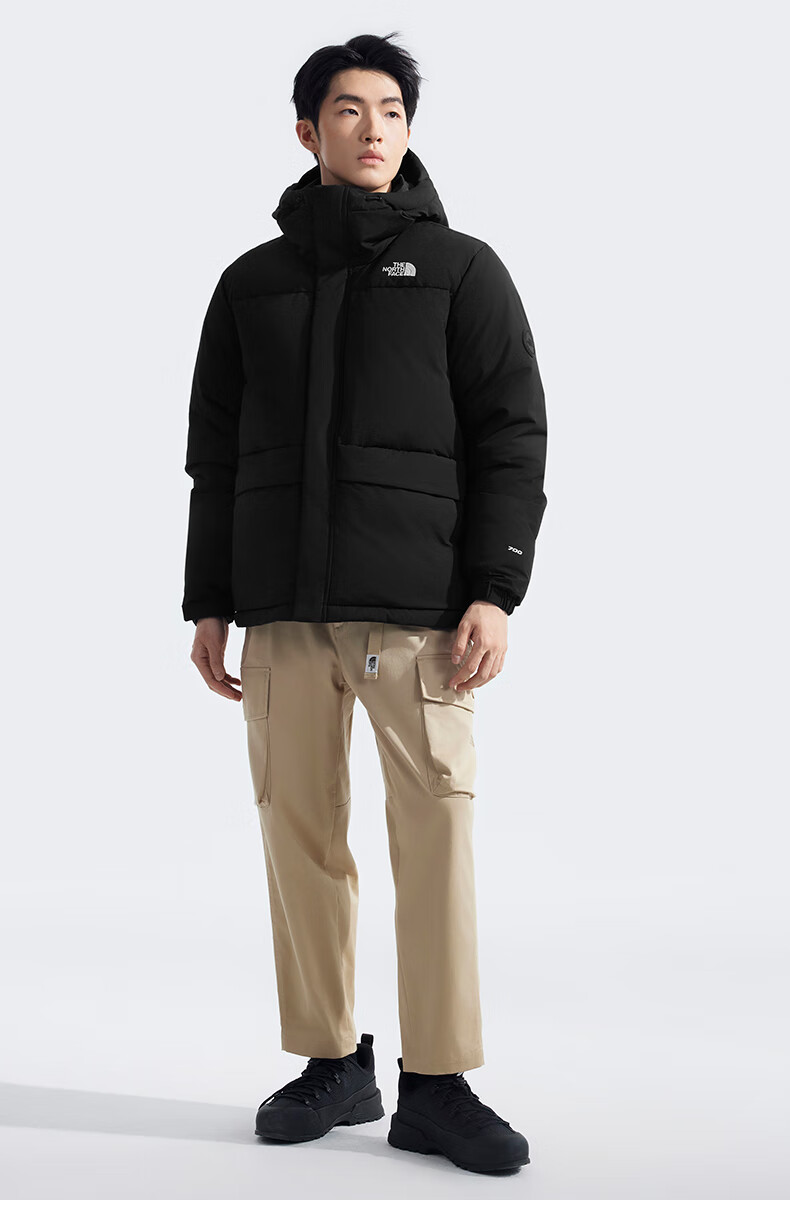 The North Face Men's Outdoor down Jacket, 700 Fill Power Goose Down, High-Fill Warm Coat 81SF, Gray/1OA, XXL 8