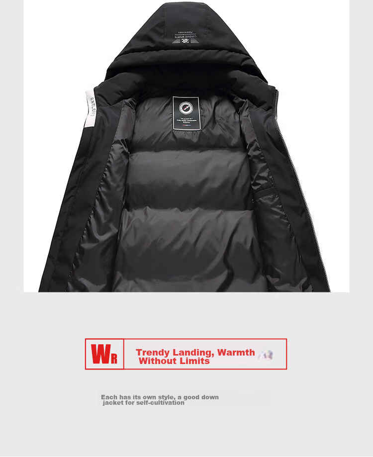 SNOWFLYING Autumn And Winter New Warm down Jacket Vest for Men, Hooded Casual Simple Versatile Sleeveless Vest Outerwear for Me 4