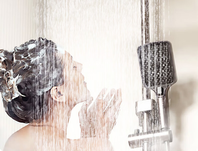 Vanward Shower Set Complete Bathroom Shower Head High Pressure Thickened Main Body Piano Key 52 7