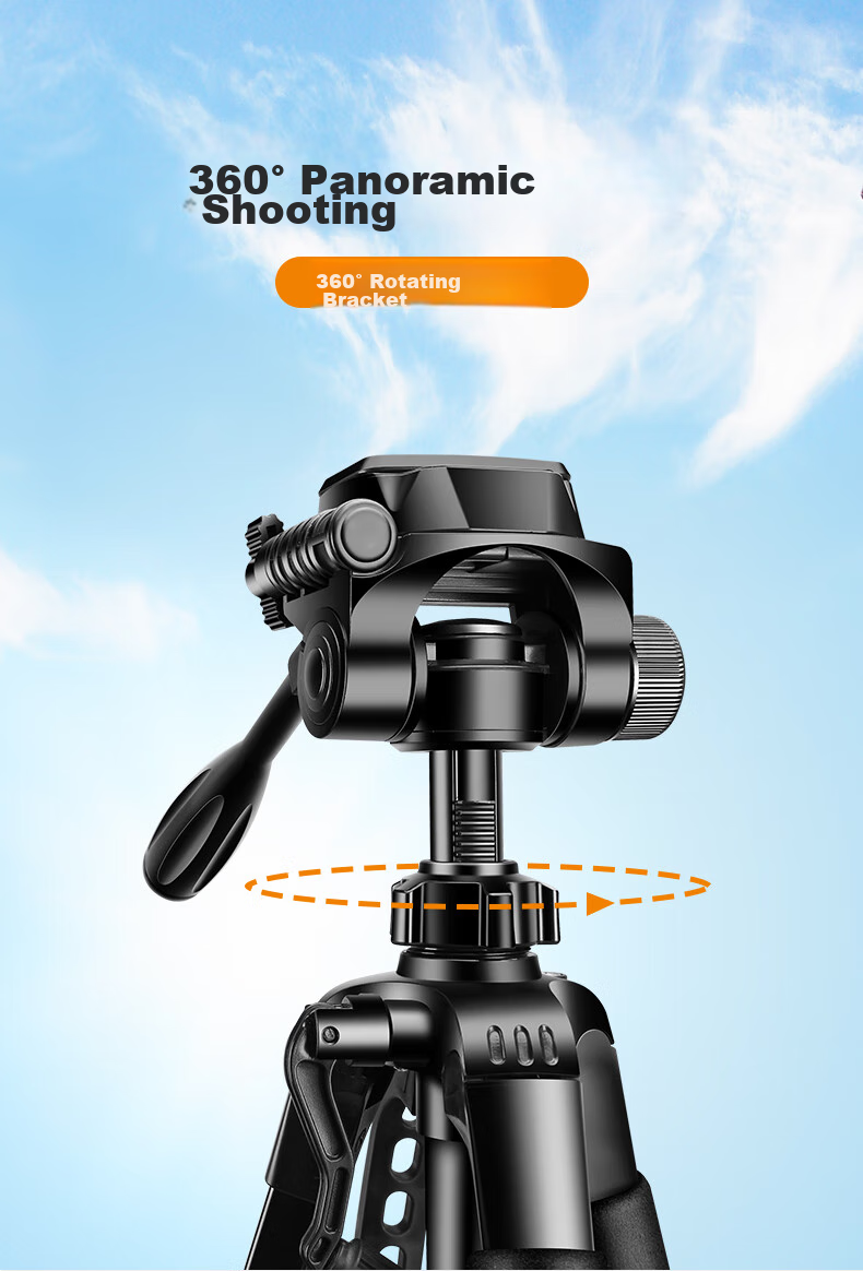 JIAHUACAI Tripod Camera Stand Portable Stable Anti-Shake Professional 3D Gimbal Photography Bracket for Sony Canon Mobile Phone Live Streaming Outdoor Travel Mirrorless Camera Selfie 9