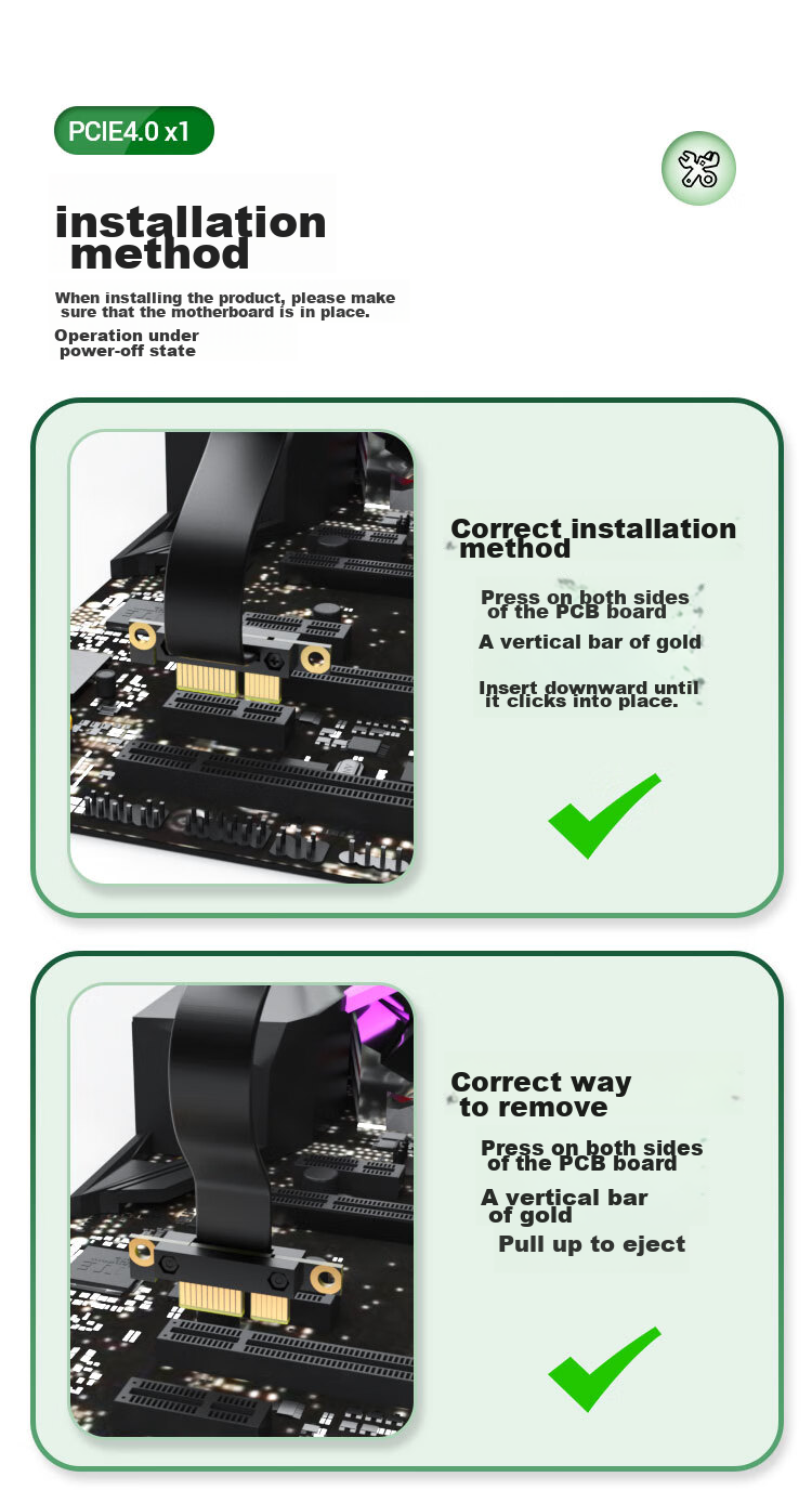 KELEPU PCI-E Extension Cable, PCIe X1 3.0 Network Card Sound Card Expansion Adapter Cable, 10 Cm, Server-Grade Full-Speed No Attenuation, 90-Degree Downward, Black 4