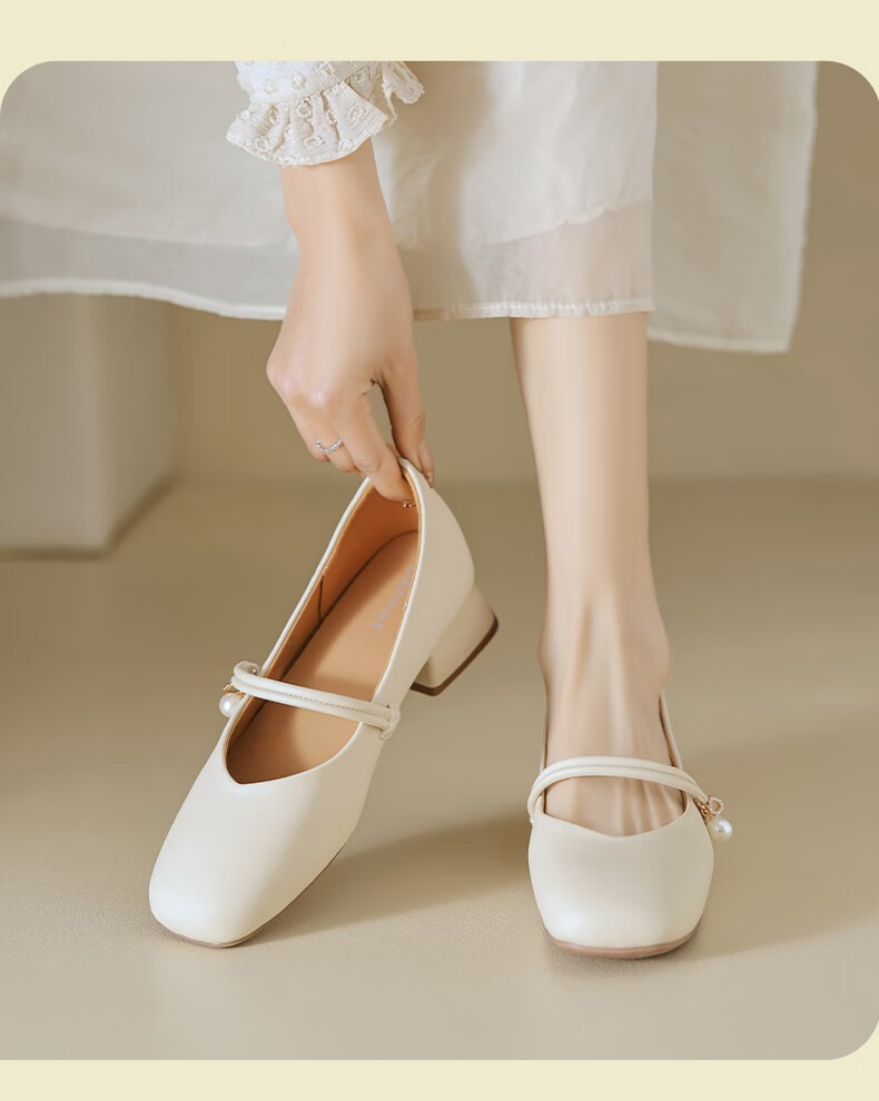 Daphne Women's Shoes, 2026 New Autumn Style, Comfortable Thick Heel, New Chinese-Style Single Shoes, Elegant And Stylish, Perfect for Pairing with Dresses, Leather Shoes 6