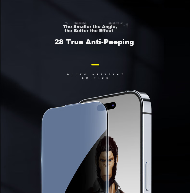 Lanxingxiansheng [Fully Upgraded Space Capsule] Tempered Glass Screen Protector for Apple 15 Plus/14 Pro Max, HD Anti-Peeping Protective Film with Dust Removal Chamber for IPhone 15 Plus 5