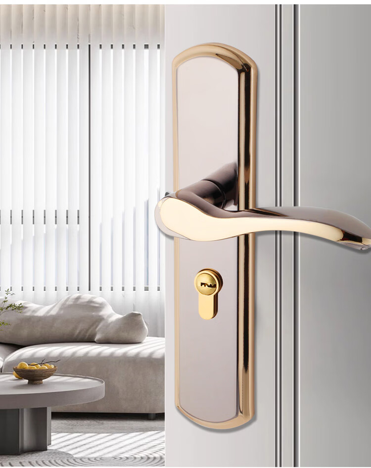 Auburn Indoor Bedroom Door Lock Handle Adjustable No-Drill Lock A18L Titanium Black Stainless Steel 5