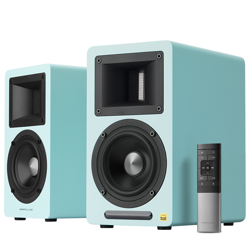 EDIFIER [Digital Multi-Year Recommendation] AIRPULSE A80 Bookshelf Active Speaker 2.0, Bluetooth Speaker, Living Room Audio, TV Sound System, High-Fidelity, Blue