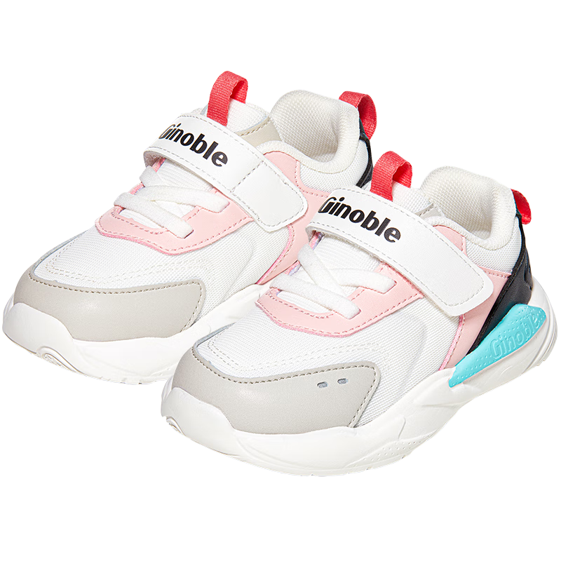 Ginoble Toddler Shoes, 18 Months to 5 Years Old, Spring 2025, Retro Children's Shoes for Boys And Girls, Spring And Autumn Style GW1698, Bright White/pink