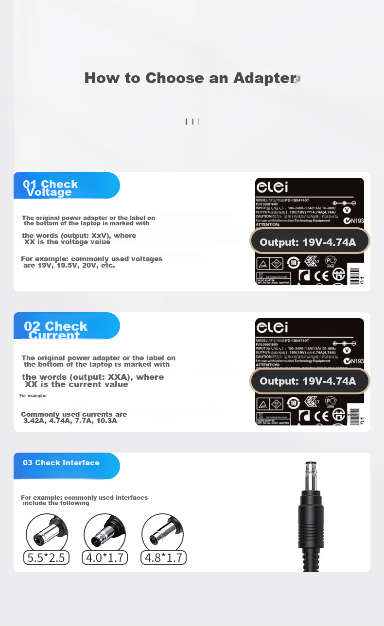 Elei Compatible with Shenzhou Xuanlong A40L-741 K610D Laptop Power Adapter Charger Cable, 19V 4.74A Small Plug 4.0*1.7 3
