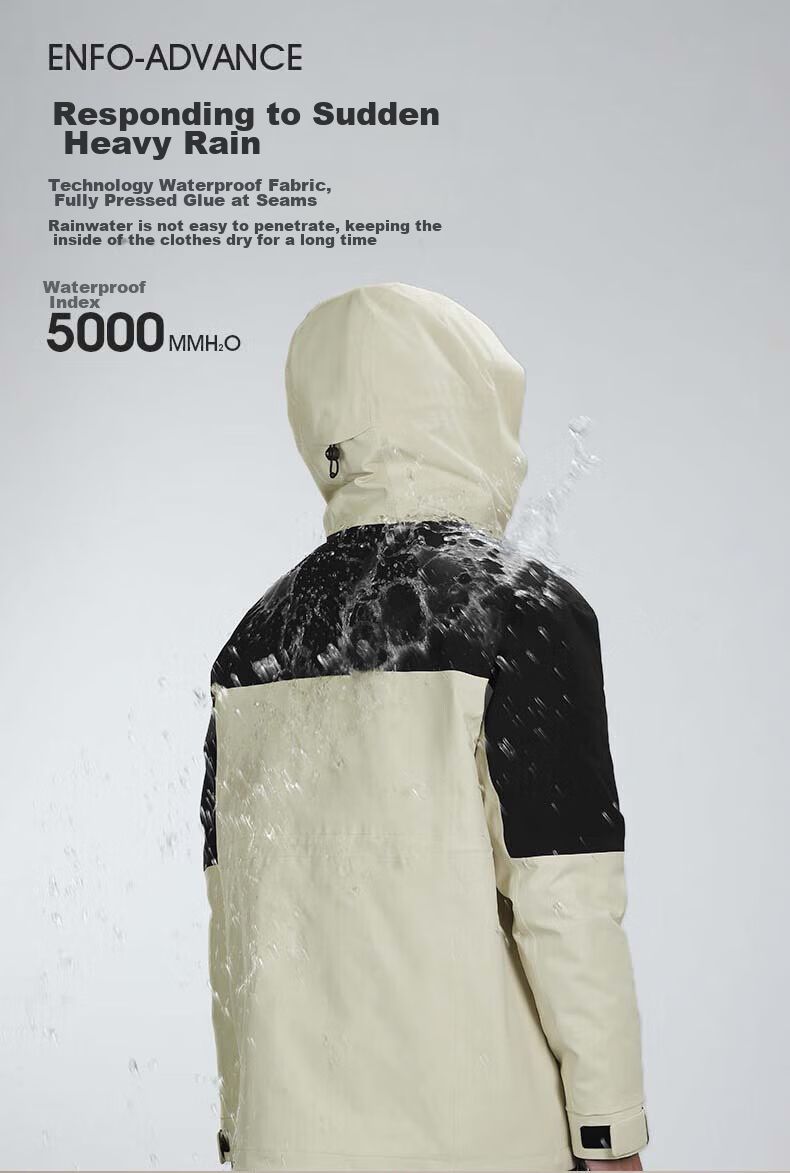 CAMEL Women's 3-in-1 Down Jacket Winter Detachable Liner Waterproof Coat 5