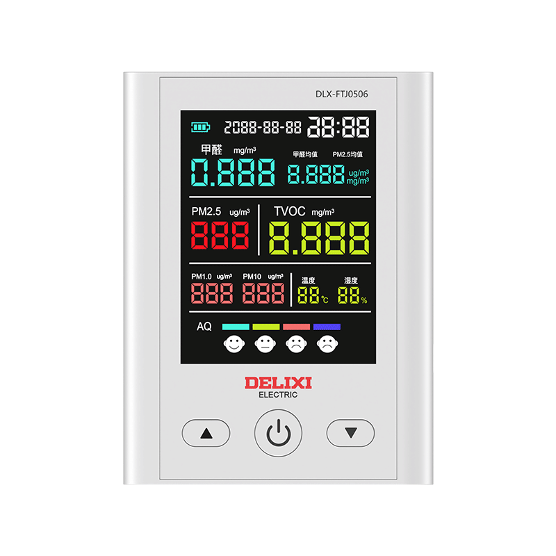 DELIXI ELECTRIC Formaldehyde Detector Indoor Air Quality Monitor Home Formaldehyde Tester 6-in-1