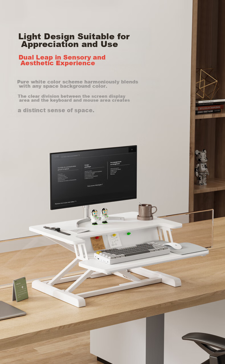 Brateck North Arc Height Adjustable Desk Computer Stand, Standing Desk Workstation with Adjustable Height, Standing Computer Lift Support D460 4