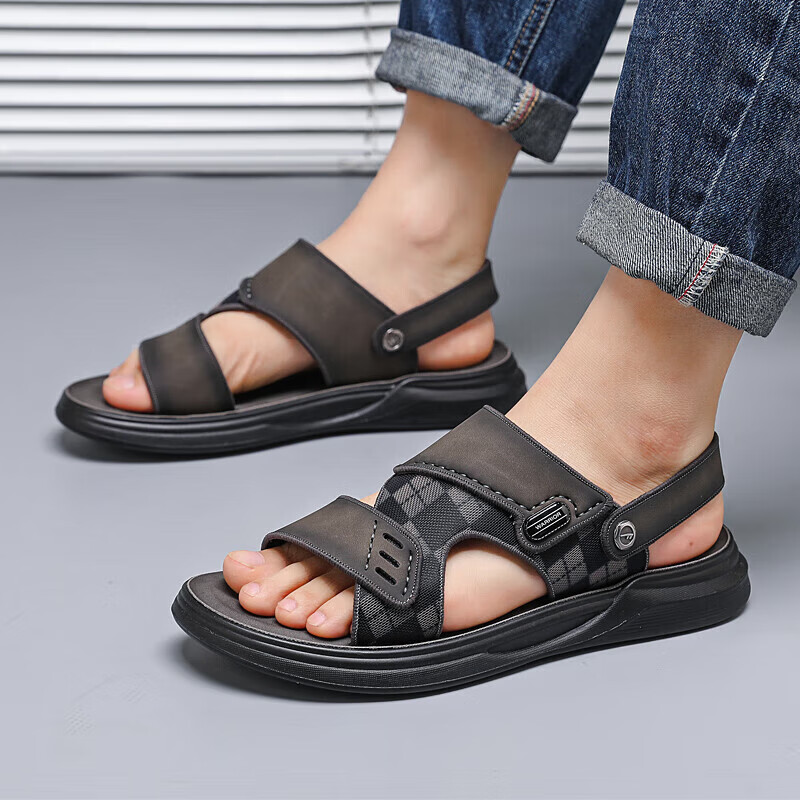 Warrior Sports Sandals for Men, Casual Outdoor Beach Shoes, Durable Summer Footwear WSL(WZ)-0978 Black Camel 39