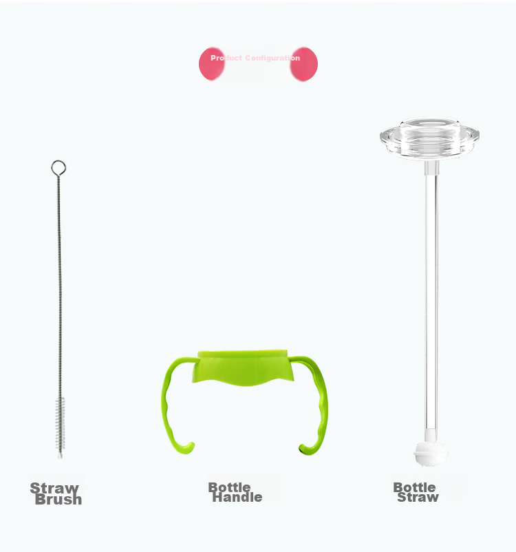 Baoshi Bottle Straw Accessories, Suitable for Pigeon Wide-Neck Bottles, Nipples, Straws, Cups with Gravity Balls, Duck-Bill Straws, 2 Pieces 12