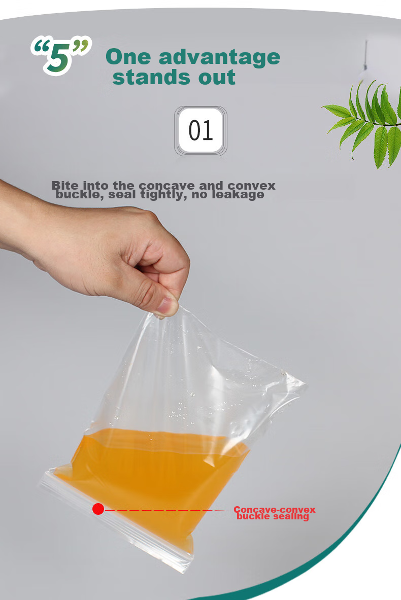 Xinzhi Food Self-Sealing Bags, 100 Pieces, No.10 Size 24*34cm, Fresh-Keeping Thickened Sealed Bag, Waterproof PE Transparent A4 Paper Storage Bag, Sealing Bag, Airtight Bag, Plastic Sealing Bag 4
