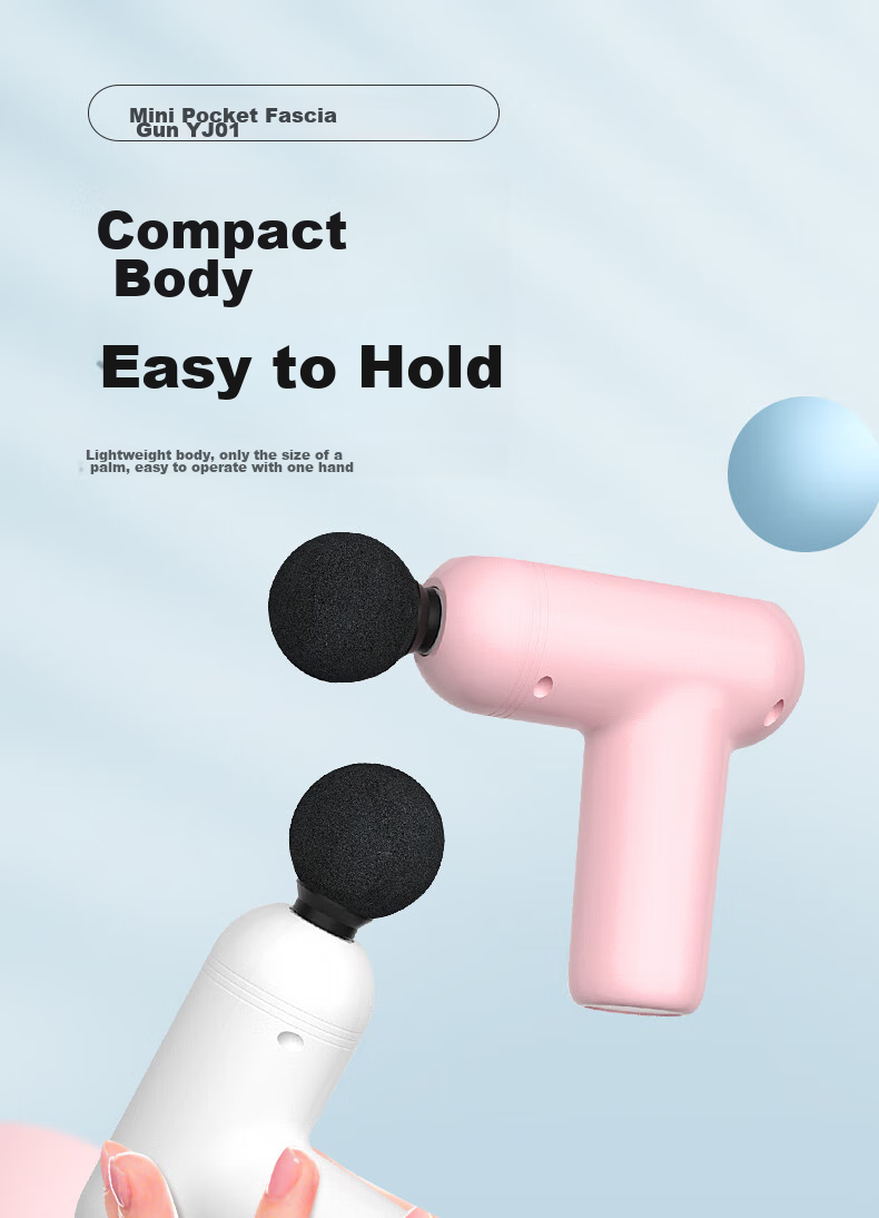 Manyue YJ01 Mini Massage Gun, Neck Massager, Fascia Gun, Muscle Massager, Portable Fascia Gun, Pink, Birthday Gift 1