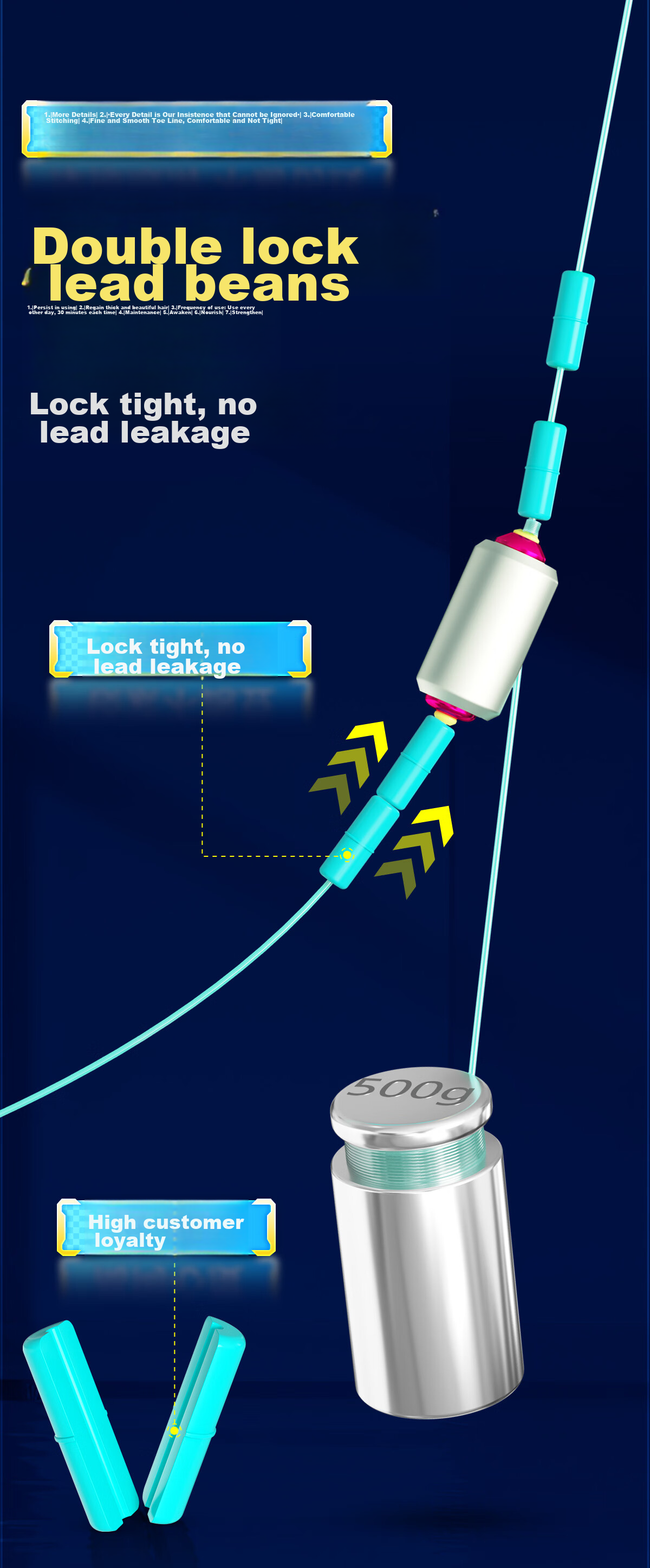 Xiaofengxian Pre-Tied Fishing Line Set, Main Line, Nylon Line, Size 1.5, 6.3 Meters Per Roll, 3 Rolls in Total 9
