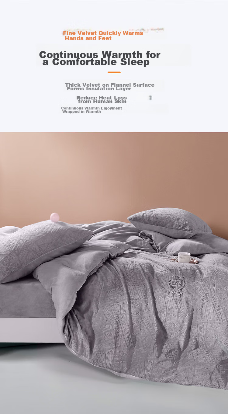 FUANNA Single Duvet Cover, Flannel Anti-Static Double-Sided Plush Quilt Cover, Winter Fleece-Lined Double Bedspread for 1.8-Meter Bed 6