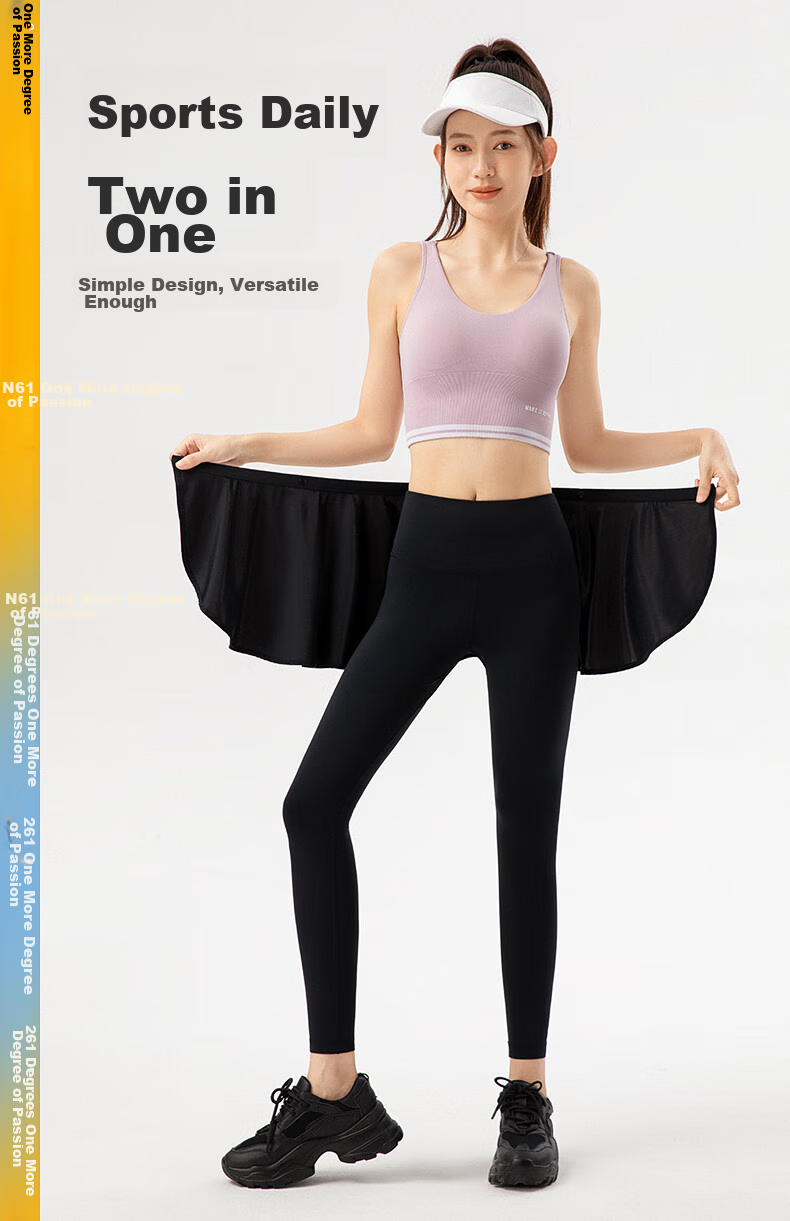 361° Yoga Pants, Skirt Cover-Up, Anti-Exposure, One-Piece Outer Layer, Sports Hip-Covering Skirt, Short Yoga Skirt, Running Skirt Cover-Up 9