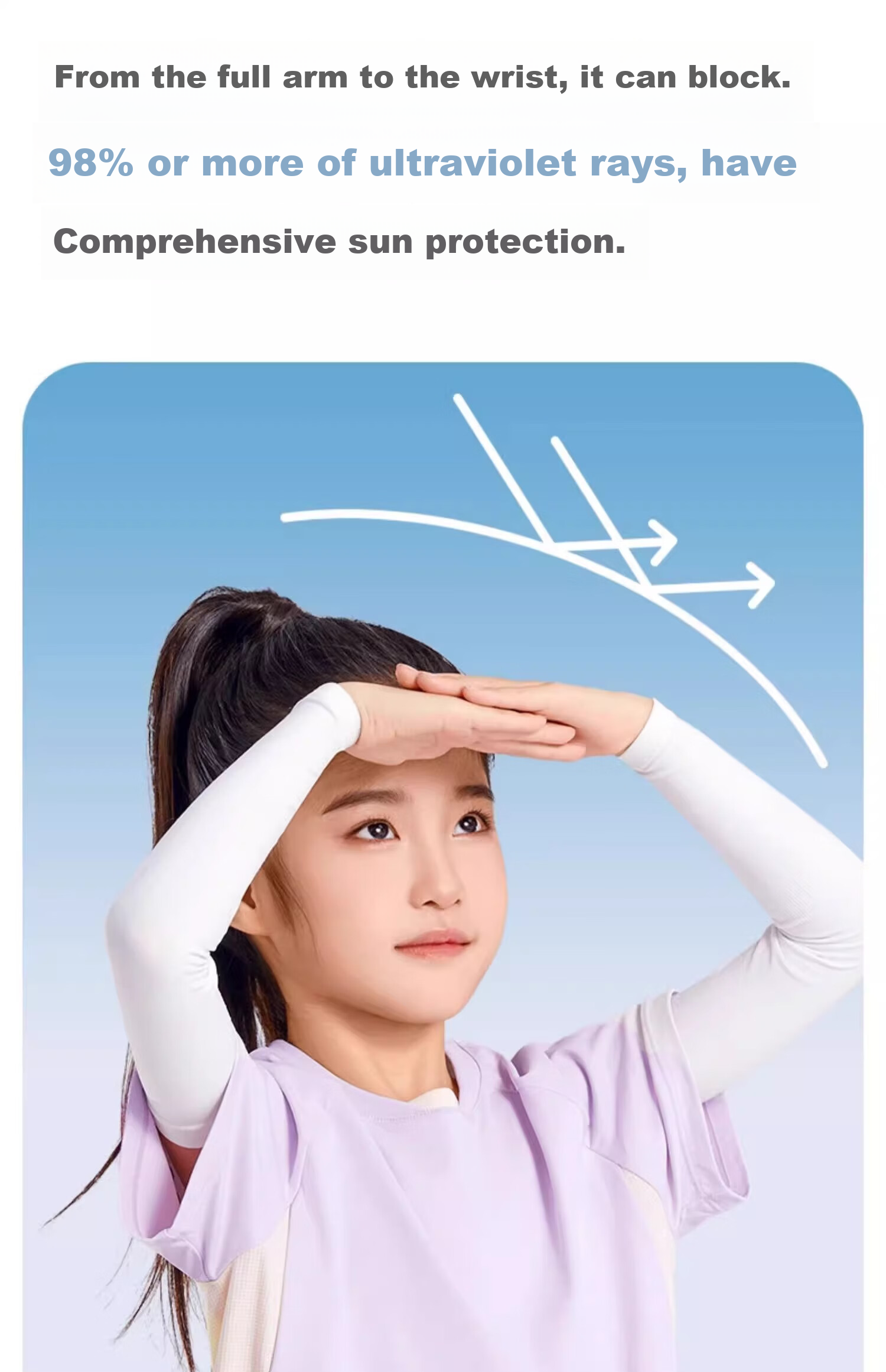 Ousen Children's Sun Protection Ice Sleeves, Outdoor Sun Protection Ice Silk Arm Sleeves, for Boys And Girls, Students, Summer UV Protection Arm Covers 6