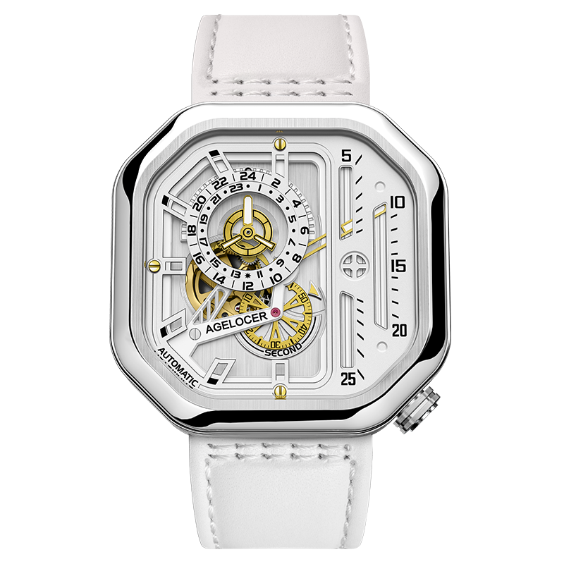 AGELOCER Original Racing Watch, Fashionable Ladies' Skeleton Mechanical Watch, High-End Chinese Watch with Large Dial, Birthday Gift for Girlfriend