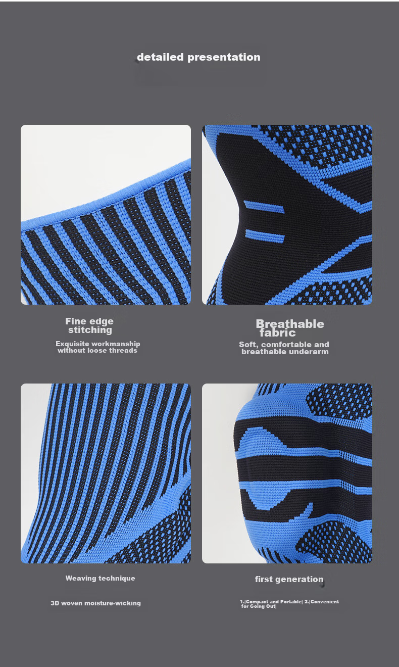 NAILEKESI N Sports Knee Pads, Professional Knee Joint Protection Sleeve, Basketball Meniscus Patella Guard, Blue, One Pair, Size L 12