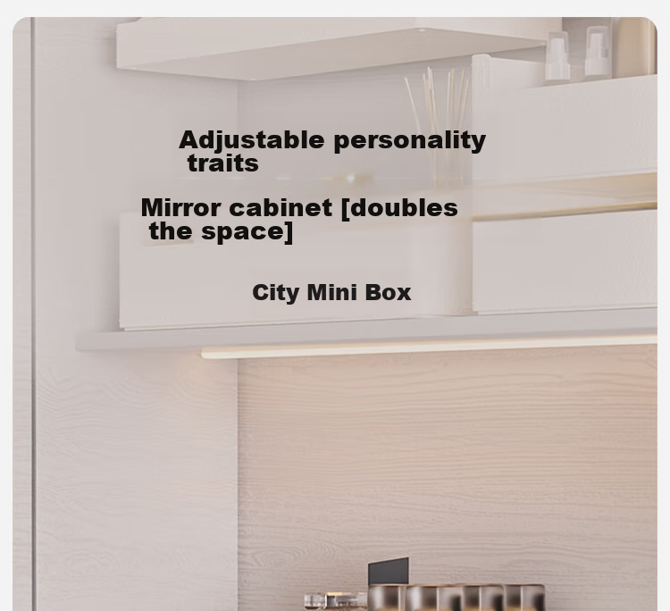Xitianlong Right-Angled Mirror Cabinet Storage Box, Cosmetics Lipstick Desktop Organizer, Bathroom Vanity Storage Rack, Basic Model 1