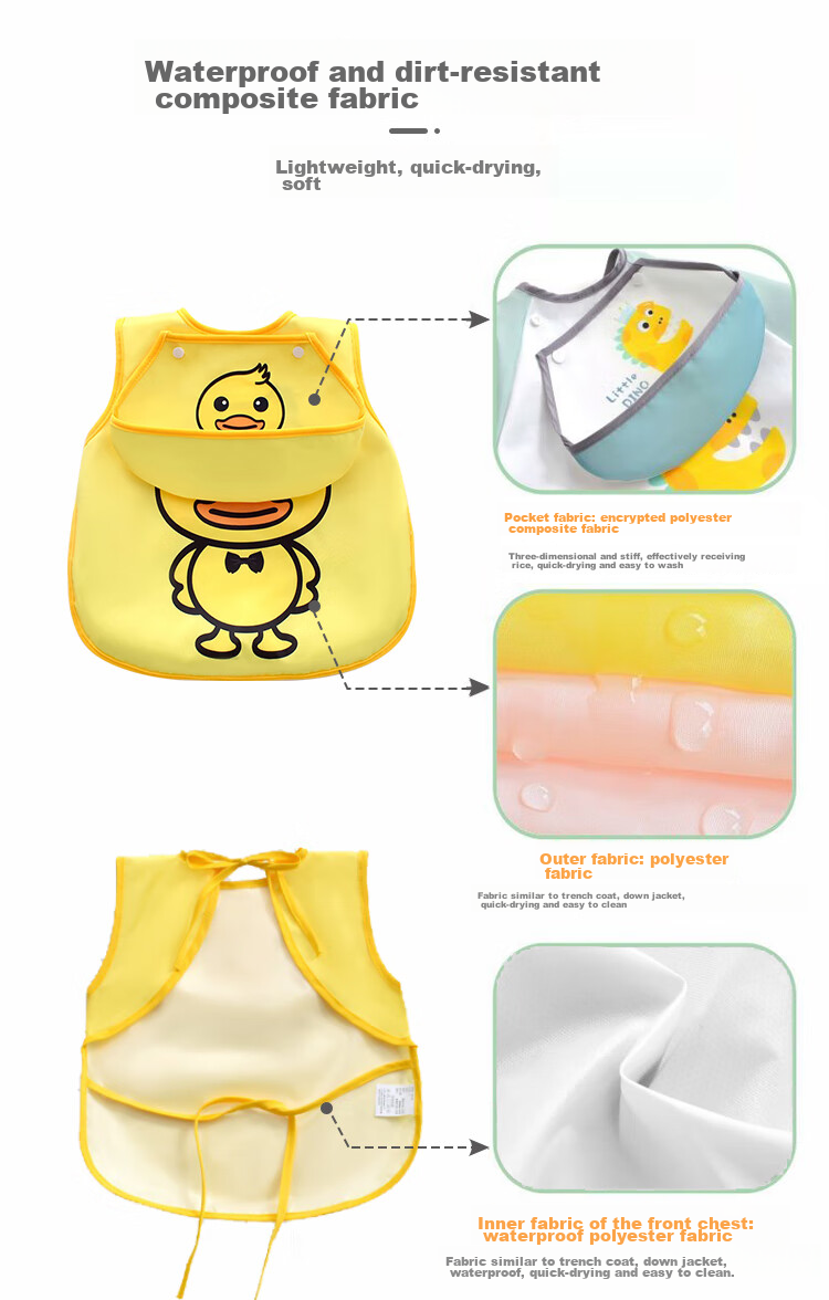 9I9 Baby Eating Smock, Waterproof Sleeveless Summer Children's Bib, Detachable Waterproof Apron, A070 Pink Doll 6