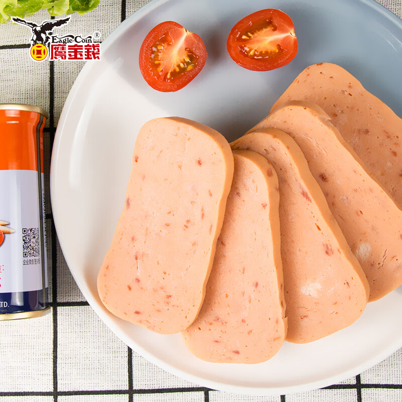 鹰金钱 金装午餐肉罐头340g 国产方便罐头火锅麻辣烫拌食材中华老字号